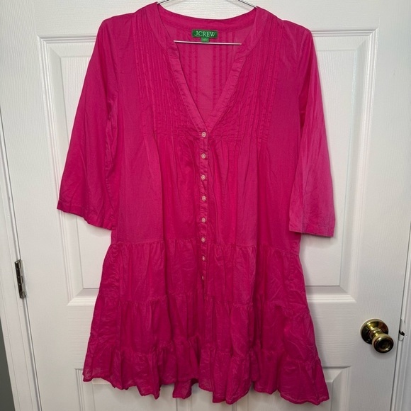 J. Crew Tops - J. Crew Pink Women's Dress Sheer 100% Cotton Size Small GUC